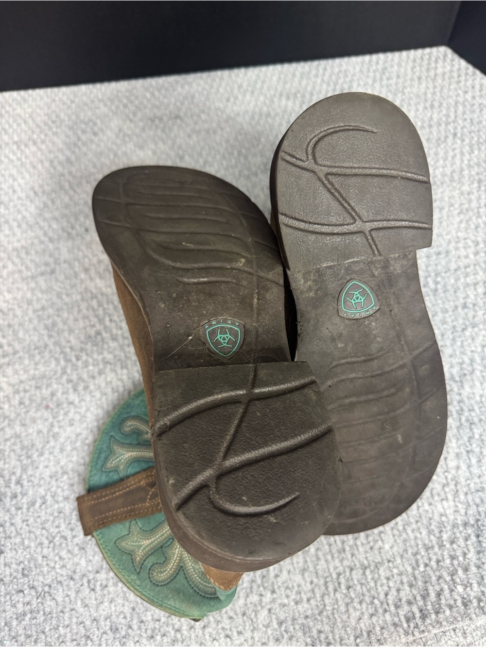 Ariat Ladies Fatbaby Heritage Worn Hickory & Shamrock Boots Sz 7 - Picture 4 of 7